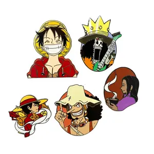 New Arrival Backing Cards Lapel Pin Metal 1 Piece Anime Hard Enamel Badge Luffy Pins Enamel Custom Lapel Pin