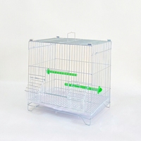 Cage à oiseaux en fil métallique électroplaqué antirouille avec mangeoires extérieures empilables pour l'élevage et la reproduction des petits oiseaux