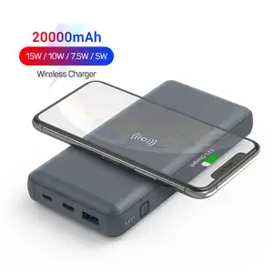 banks banks Suppliers-High Capacity Power Bank 20000mAh 20W PD Fast Charging qi Compatible 15W Wireless Charger Power Banks