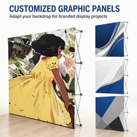 Support mural portable en aluminium de 3 m ou 6 m pour toile de fond, idéal pour les salons professionnels, les expositions et les présentoirs publicitaires.