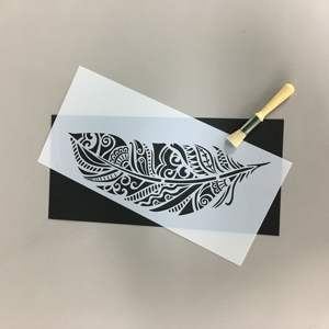 Pochoirs de <span class=keywords><strong>grande</strong></span> taille, pour la peinture du bois, <span class=keywords><strong>sur</strong></span> toile, ensemble de pochoirs réutilisables, pochoirs en <span class=keywords><strong>feuille</strong></span> pour murs, meubles - Product Image 4