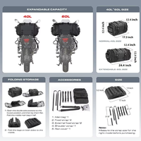Sac de Selle Arrière de Moto Pliable, Sac de Queue de Moto Étanche, Sac de Rangement pour Casque, Sac de Voyage, Organisateur d'Outils, Logo Personnalisé