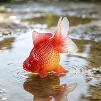 Ornements décoratifs en PVC de simulation transfrontalière, jouets, modèles de poissons ornementaux, poissons rouges, animaux dorés rouge et blanc, modèles Sky Crane