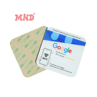 Tarjeta NFC con Adhesivo Personalizado, Acrílico, NTAG 213, para Reseñas en Redes Sociales, Placa NFC para Reseñas de Google