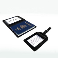 Portefeuille de voyage personnalisé en cuir PU tendance avec porte-passeport et étiquette de bagage