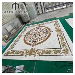 Mẫu Lát Đá Cẩm Thạch Trắng Calaeatta Đặt Làm Mẫu Sàn Medallion Bằng Tia Nước Cho Biệt Thự - Product Image 2