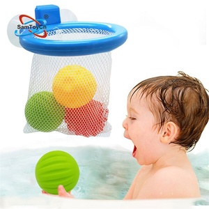 SamToy – boule de pulvérisation d'eau en caoutchouc souple flottant, jouets de <span class=keywords><strong>bain</strong></span> pour bébé, filet à cerceaux pour baignoire, Non toxique - Product Image 3