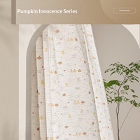 Nouveau Rideau Ondulé pour Chambre d'Enfant 2026 en Tissu Voile Imprimé Fruits Mignons, Lin Crème Sucrée, Rideau Plat Lavable pour Chambre à Coucher avec Perles