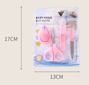 Juego de cuidado de bebé transfronterizo de 4 piezas esenciales para limpiar tijeras de seguridad cortaúñas Lima tijeras pequeñas - Product Image 4
