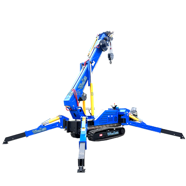 Mini Electric Diesel 3 Ton 2 Ton Capacity Lifting Equipment Crawler Spider Crane with Automatic Tracks and Winch