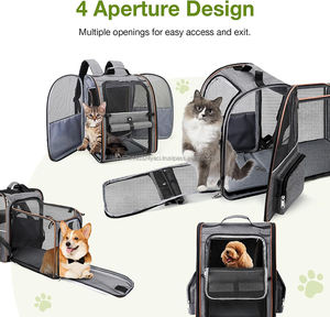 Dog Cat Backpack <b>Carrier</b> Expandable Pet <b>Carrier</b> Backpack for Small Medium Dogs Cats Foldable <b>Puppy</b> <b>Carrier</b> for Travel Hiking - Product Image 4