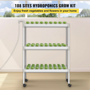Sistema Hidropónico Interior de 108 Sitios, 12 Tubos de PVC-U, 3 Capas, con Bomba de Agua, Temporizador, Macetas de Red y Esponja para Vegetales, Hierbas y Frutas - Product Image 2