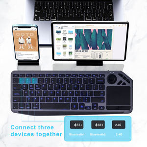 Clavier ergonomique personnalisé arabe AZERTY rétroéclairé rechargeable, clavier sans fil Bluetooth portable avec pavé tactile - Product Image 4