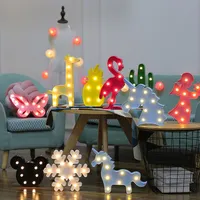 Детский декоративный светильник, 3D лампа, новинка, светящаяся звезда, шатер, буква, светодиодный ночник