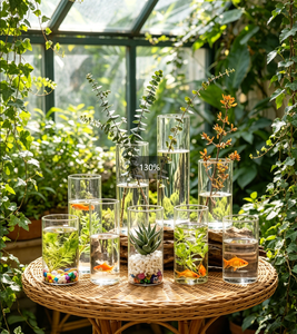 Venta al por Mayor de Floreros Cilíndricos de Vidrio Transparente en Varios Tamaños para Decoración de Bodas, Hogar y Cafeterías - Product Image 4