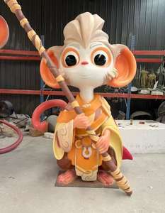 Sculpture de mascotte animale en FRP OEM, faite à la main, résistante aux intempéries, statue de taureau géant de dessin animé pour les espaces publics, les magasins de détail et les expositions - Product Image 4