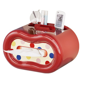 Creative Apple Tissue Box With Organizer For Living Room Multifunctional Storage Polka Dot Design - Product Image 1