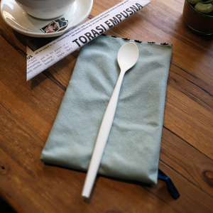 Cuillère <span class=keywords><strong>à</strong></span> <span class=keywords><strong>salade</strong></span> jetable écologique en CPLA de 8,5 pouces avec long manche, biodégradable et compostable - Product Image 4