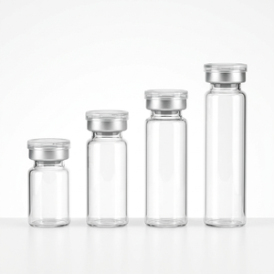 Medical High Transparent Glass Xilin Vials Matched Silver Aluminum Lids Multiple Capacities for Biotech Specimen Subpackaging - Product Image 1