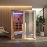 Cabina de Sauna de Madera Sólida con Vapor Infrarrojo Lejano para el Hogar, Precio Económico de Fábrica, con Panel de Control y 220V para Uso Interior y Exterior