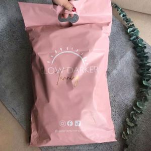 With HANDLE Custom Logo Printed <b>Compostable</b> Polymailer Plastic Mailer Clothes Mail Shipping Packaging Mailing <b>Bag</b> for Clothing - Product Image 1