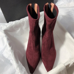 Bottines pointues rétro à talon bas décontractées et tendance pour femmes - Product Image 4