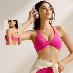 Liền mạch Nylon chống sốc áo ngực thể thao cho chạy mỏng chéo trở lại thiết kế mồ hôi-wicking Miếng đệm có thể tháo rời in Side vú - Product Image 1