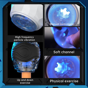 Dubbele motor vibratie op maat gemaakte kunstvagina mannelijke masturbatie cup penis masturbatoren seksspeeltje voor mannen - Product Image 4