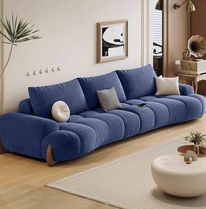 Canapé en <span class=keywords><strong>cuir</strong></span> moelleux couleur crème, style minimaliste, pour petit appartement, salon - Product Image 3