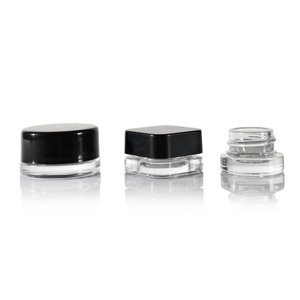 Contenants en verre transparent épais de 5 ml 5 g, résistants aux enfants, <span class=keywords><strong>pour</strong></span> le stockage de concentrés, d'huile, de baume à lèvres, de <span class=keywords><strong>cire</strong></span>, de cosmétiques, avec couvercle noir hermétique - Product Image 1