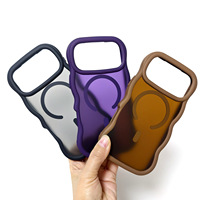 Coque de protection antichoc en silicone magnétique absorbant en acrylique pour iPhone 16 Pro/17 Pro Max/15 Pro pour femmes