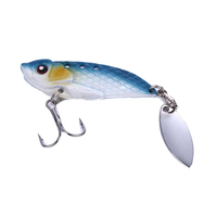 TUOLI 20g Leurre VIB métallique imprimé avec lame à paillettes, hameçons pour appâts vivants, VIB submergé, Serpent à sonnette à paillettes apparentes pour la pêche en rivière et en lac