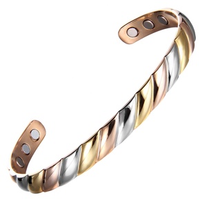 Pulsera Magnética Unisex al por Mayor con Diseño Geométrico de Tres Colores, Hecha a Mano, Ajustable, para Alivio del Dolor de Artritis, Brazalete de Moda - Product Image 1