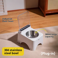 Gamelle surélevée écologique pour chat, anti-mouches, anti-odeurs, avec couvercle à capteur de mouvement