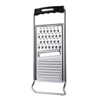 Râpe multifonctionnelle en acier inoxydable, outil de découpe manuel pour la cuisine, râpe à radis et pommes de terre, manche en PP, mandoline, coupe-légumes, argent