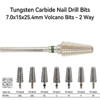 OEM ODM Fraise à ongles en carbure de tungstène pour cuticules et peaux mortes, Fraise volcanique, Tête de ponçage à ongles bidirectionnelle