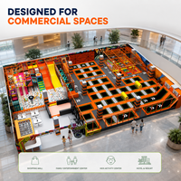 Équipement de parc de trampolines intérieur commercial personnalisé, fosse à mousse, parcours d'obstacles d'aventure, construction en alliage et peluche, design 3D