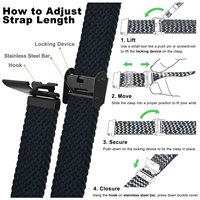 Bracelet de montre en nylon élastique réglable, tressé, avec fermoir pliant en acier inoxydable, à libération rapide pour montres intelligentes