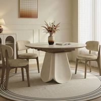 Nouvelle tendance : table de salle à manger moderne de luxe italienne avec rangement, ronde, en bois de noyer Rosegia