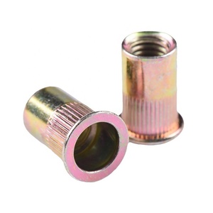 Tuerca de remache de cuerpo moleteado de cabeza plana redonda grande de Venta caliente con color de zinc chapado en - Product Image 4