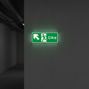 Placa Fotoluminiscente Dekota de 3 mm con Flecha Izquierda Ascendente y Bombilla LED - Product Image 3