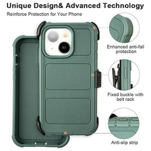 Funda para <span class=keywords><strong>iPhone</strong></span> 13 Pro Max con Clip para Cinturón, Soporte, Resistente a Golpes, Resistente, de Doble Capa - Product Image 3