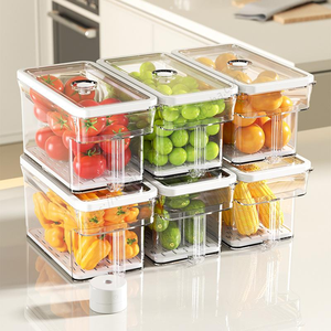 Boîtes de rangement en plastique pour cuisine Proins, organisateur de réfrigérateur et congélateur avec couvercle et poignée, vente en gros - Product Image 1