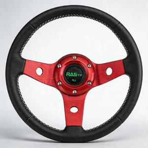 Volant de course universel Dhsmt Original 14 350mm en aluminium PU à 3 branches profondes pour karting et drift, avec poignée de 30mm - Product Image 5