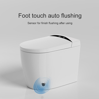 WC intelligent en céramique CE, à poser au sol, petite taille, capteur de pied automatique, WC intelligent monobloc