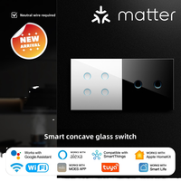Interrupteur intelligent Wi-Fi moderne en plastique avec design personnalisé imprimé graffiti Mfw, commande vocale Alexa et application, tactile concave