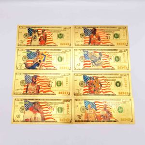 Billets de banque commémoratifs Kobe et <span class=keywords><strong>Jordan</strong></span> de 100 dollars en feuille d'or avec logo et design personnalisés - Product Image 3