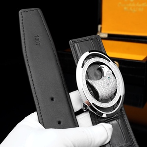 เข็มขัดหนังจระเข้แบบสั่งทำพิเศษสำหรับผู้ชาย ประดับหัวนกอินทรีฝังเพชร หัวเข็มขัดเหล็ก น้ำหนักเบาและระบายอากาศได้ดี - Product Image 4