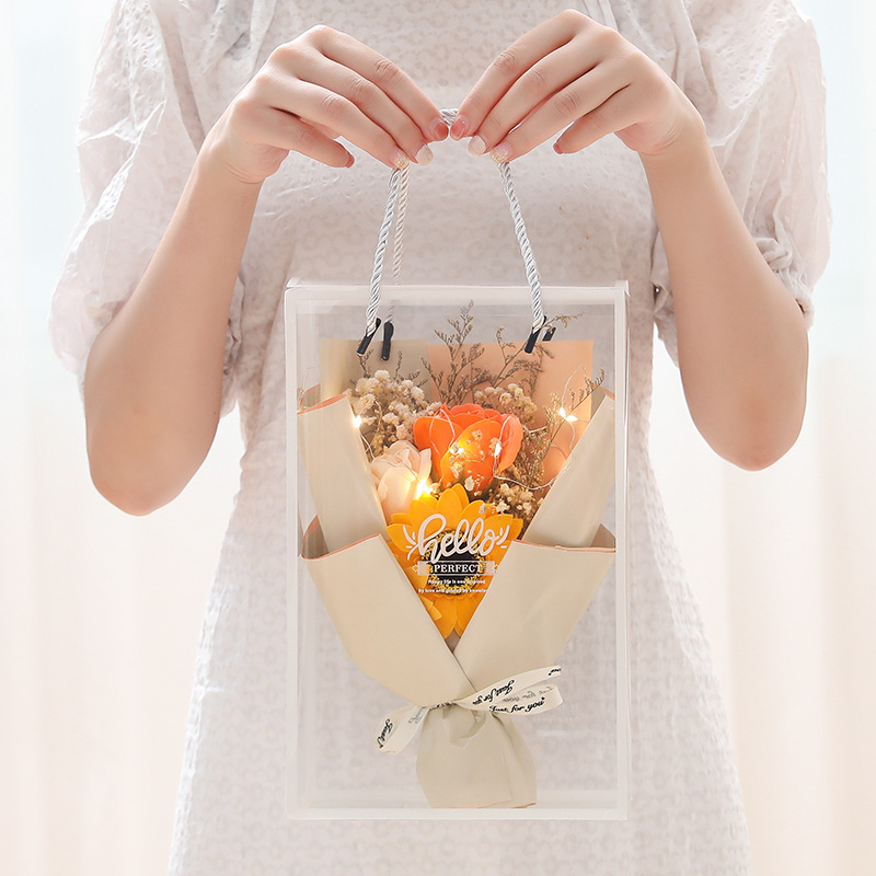 3 flower gift box [champagne rose + sunflower]