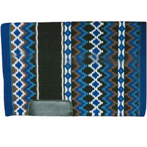 Couverture de selle Western bleu foncé 100% laine de Nouvelle-Zélande Marque ASHMIRA EQUESTRIAN Tailles personnalisées Qualité extrême Équitation - Product Image 1